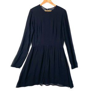 Reformation Dress Womens M Black Sheer Long Sleeve Mini